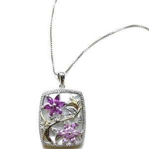 14K Gold Over Sterling Silver Floral Pendant